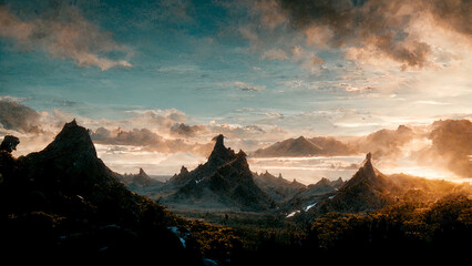 Naklejka premium Mountains