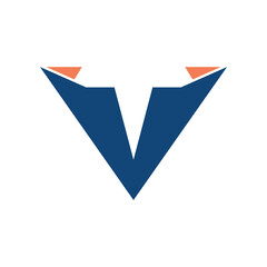 Letter V and T Negative Space Combination Logo
