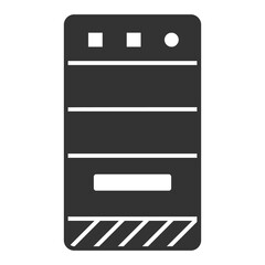 Computer system unit - icon, illustration on white background, glyph style