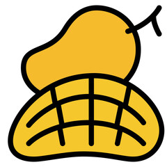ripe mango line filled icon