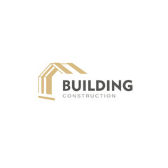 Building logo concept with roof house icon identity for business property or construction industry