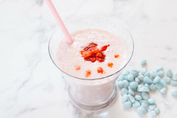 イチゴの豆乳スムージー