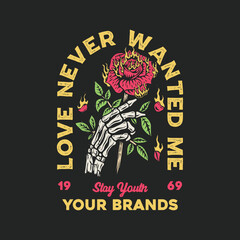 Burning rose illustration vector. Tee graphics.