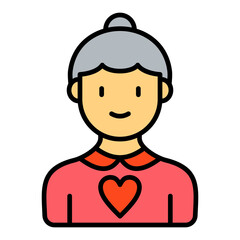 Grandmother Filled Line Icon