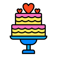 Cake Filled Line Icon