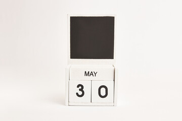 Calendar with the date May 30 and a place for designers. Illustration for an event of a certain date.
