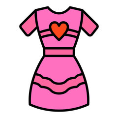 Dress Filled Line Icon