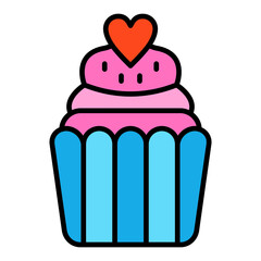 Cupcake Filled Line Icon