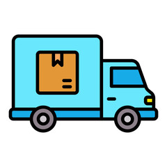 Delivery Truck Filled Line Icon