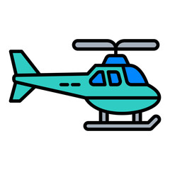 Helicopter Filled Line Icon
