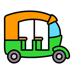Rickshaw Filled Line Icon