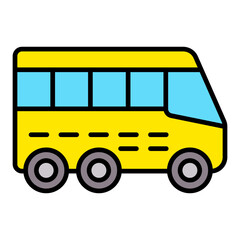 Bus Filled Line Icon