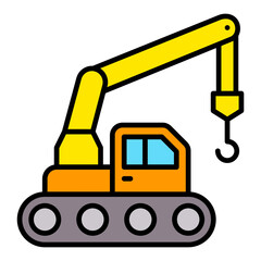 Naklejka premium Crane Filled Line Icon