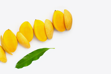 Tropical fruit, Mango on white