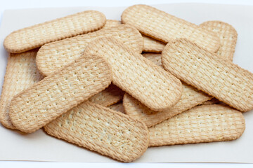 Biscuits on white background.