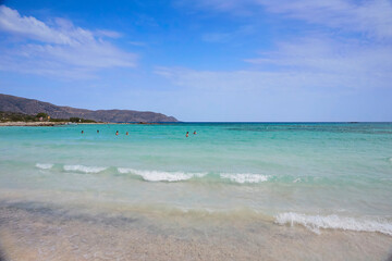 Fototapeta na wymiar Beach of Elafonissi, the Crete island