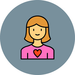 Mom Multicolor Circle Filled Line Icon