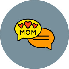 Bubble Speech Multicolor Circle Filled Line Icon