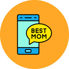 Mobile Phone Multicolor Circle Filled Line Icon