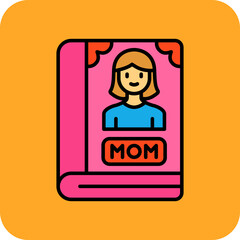 Book Multicolor Round Corner Filled Line Icon