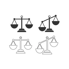 Scale icon. Weighe set line and background vector ilustration