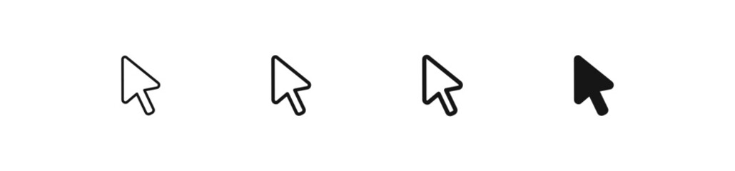 Mouse cursor icon. Arrow cursor sign. Computer finger symbol. Digital click icons. Vector sign.