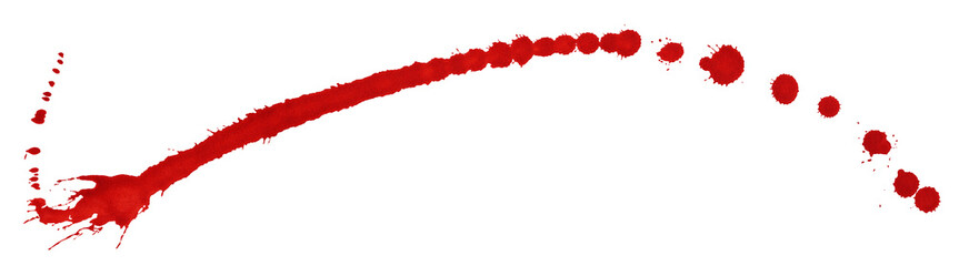 Blood drops and splatters isolated on transparent background