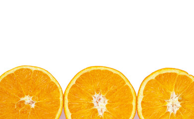 Orange fruit on white background.