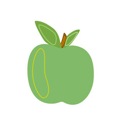 illustrazione con mela verde su sfondo trasparente