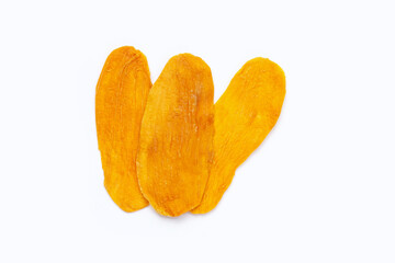 Dried mango on white background