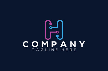 Abstract letter H logo design template ,technology , app vector symbol icon.