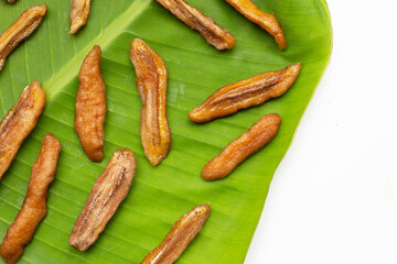 Sun dried banana. Fruit snack