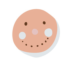 Face shaped Christmas cookie vector clip art.