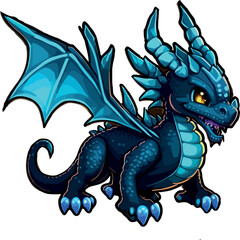 A nice and detailed blue dragon