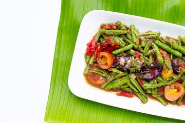 Spicy long bean salad. Thai food