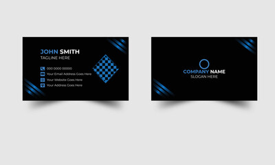Professional normal business card template, Clean and creative business card design, Corporate business card layout, Minimal business card design