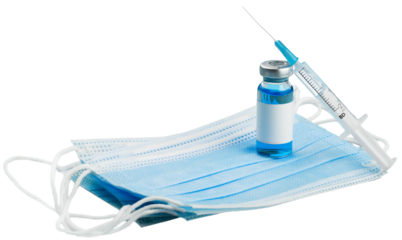 Coronavirus vaccine concept with syringe. Covid-19, 2019-nCov pandemic.