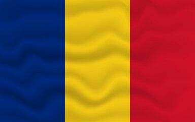 Wavy flag of Romania. Flag of Romania with a wavy effect. vector illustration