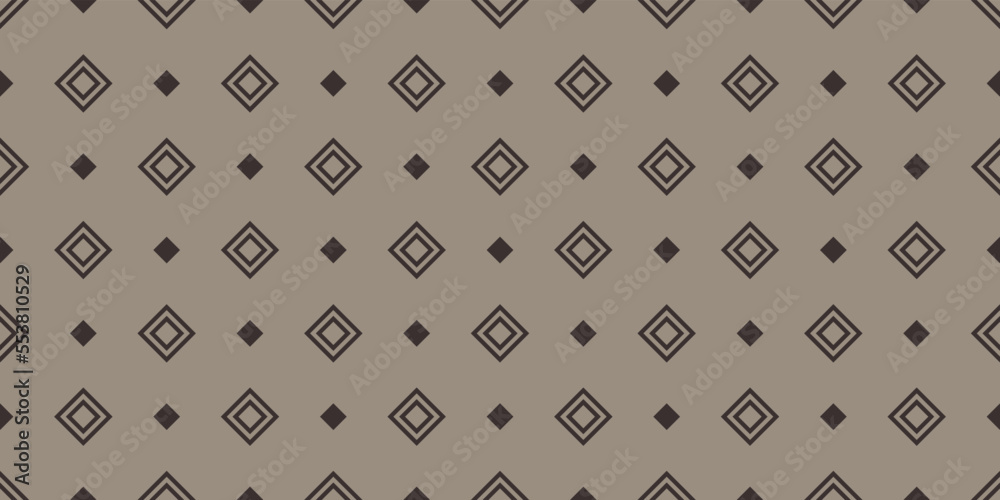 Poster Diamonds are simple and alternating. Brown background and abstract wallpaper. Vector for print seamless, pattern for stylish design of surfaces.