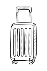 Travel suitcase. Hand drawn vector illustration