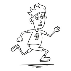 Runner. Hand drawn vector illustration