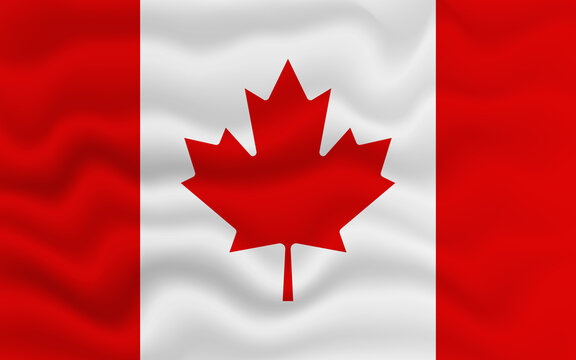 Wavy flag of Canada. Flag of Canada with a wavy effect. vector illustration