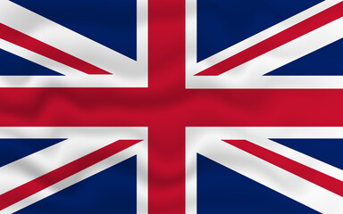 Wavy flag of United Kingdom. Flag of United Kingdom with a wavy effect. vector illustration