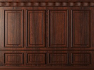 Classic wall with vintage brown wood panels