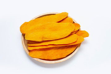 Dried mango on white background