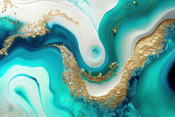 marble aqua blue gold texture, liquid, wallpaper, background