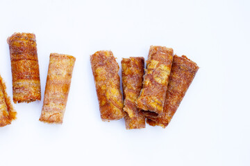 Sun dried banana roll snacks
