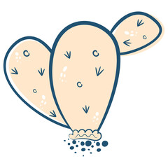Isolated colored cactus flower sketch icon Vector