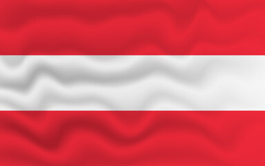 Wavy flag of Austria. Flag of Austria with a wavy effect. vector illustration