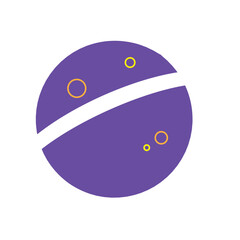 Isolated colored planet with ring sketch icon Vector